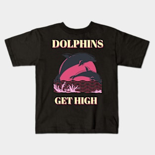 Dolphins Get High Animal Facts Kids T-Shirt